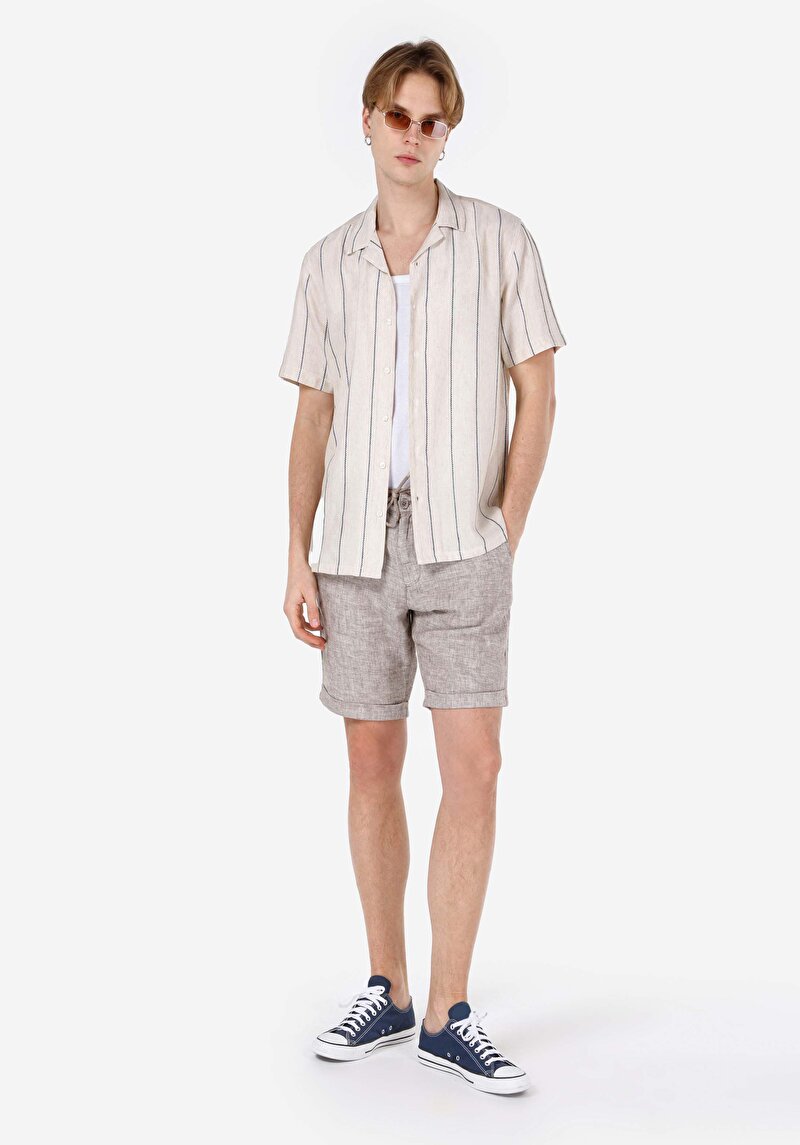 Зображення Сорочка З Коротким Рукавом Чоловіча Бежева Cl1062894