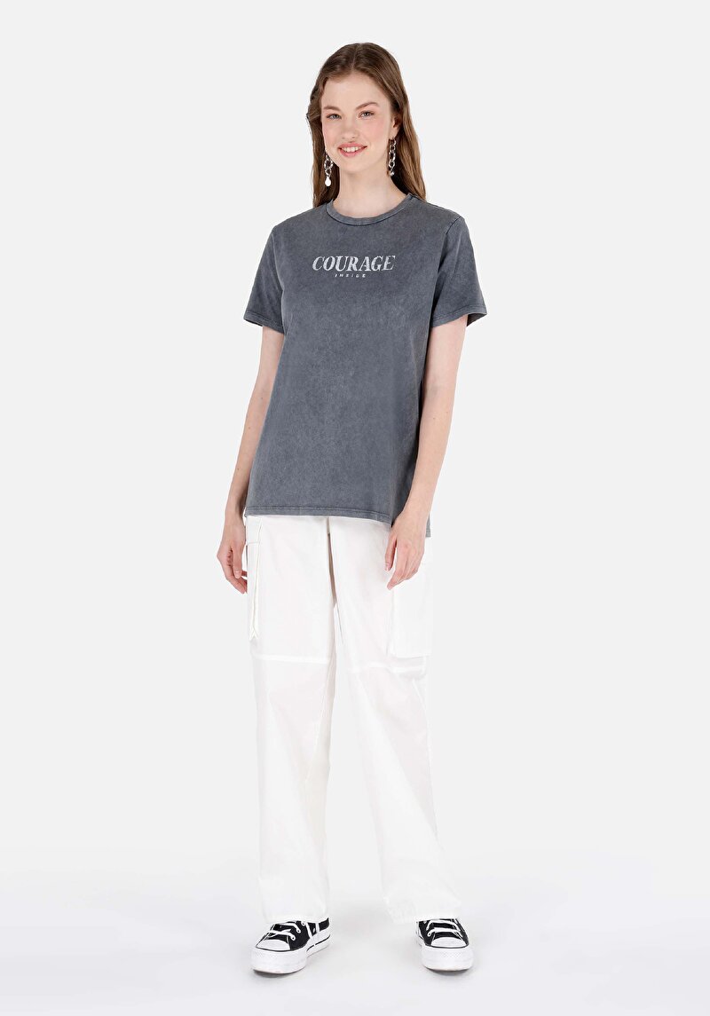 Показати інформацію про Футболка З Коротким Рукавом Жіноча Сіра  Cl1071695