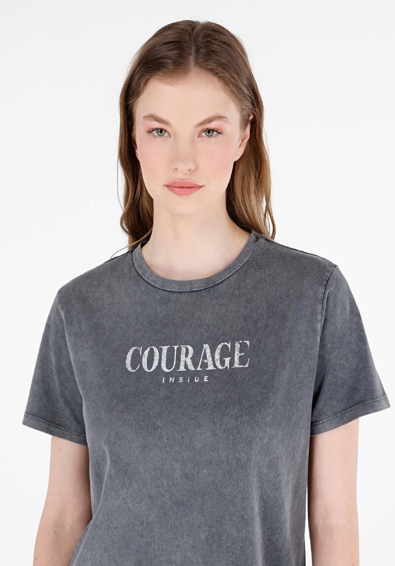 Показати інформацію про Футболка З Коротким Рукавом Жіноча Сіра  Cl1071695