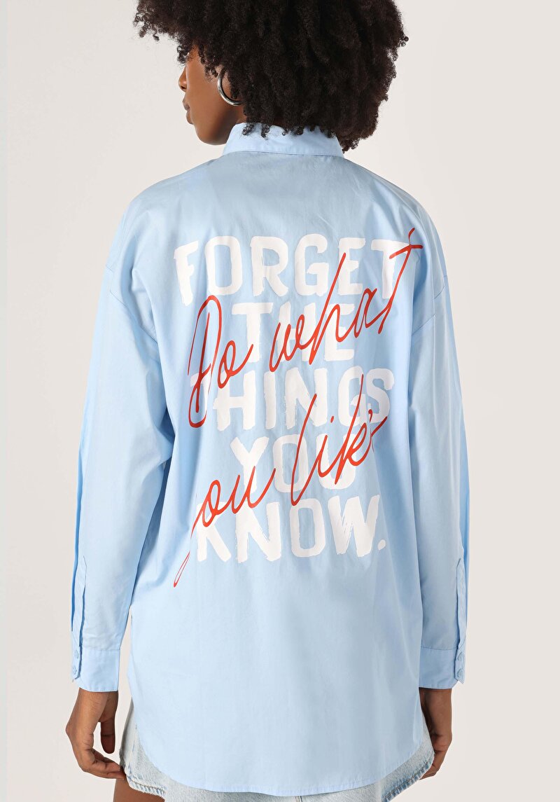 Показати інформацію про Сорочка З Довгим Рукавом Жіноча Блакитна  Cl1062904