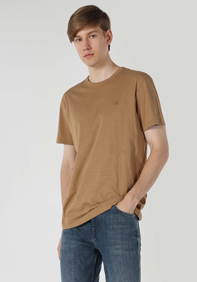 Показати інформацію про Футболка З Коротким Рукавом Чоловіча Коричнева  Cl1062941