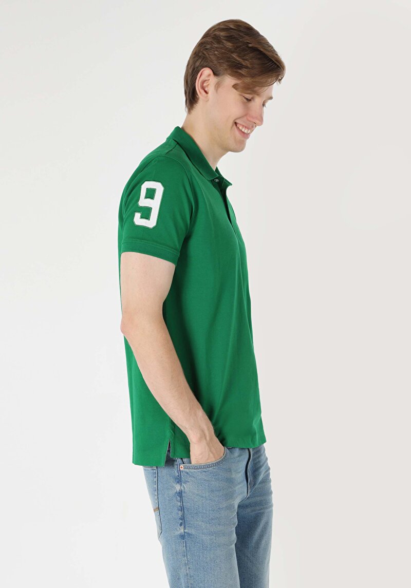 Зображення Поло З Коротким Рукавом Чоловіче Зелене  Cl1062964