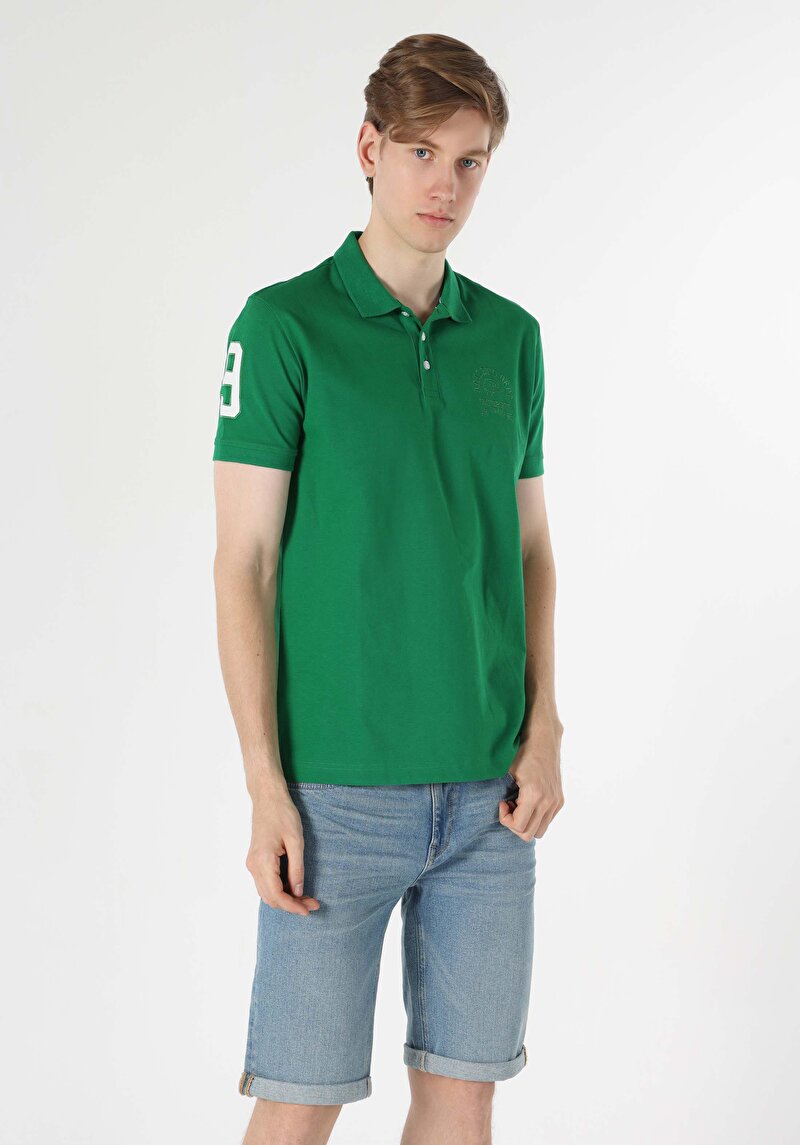 Показати інформацію про Поло З Коротким Рукавом Чоловіче Зелене  Cl1062964