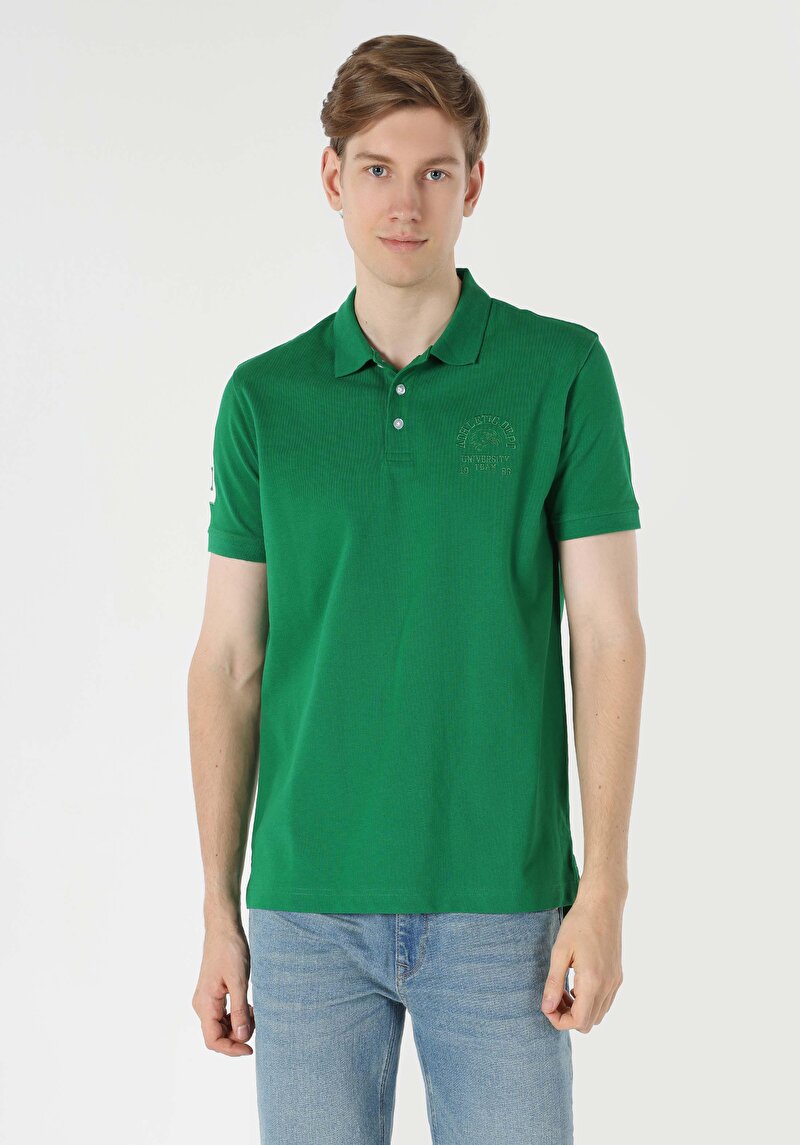 Показати інформацію про Поло З Коротким Рукавом Чоловіче Зелене  Cl1062964