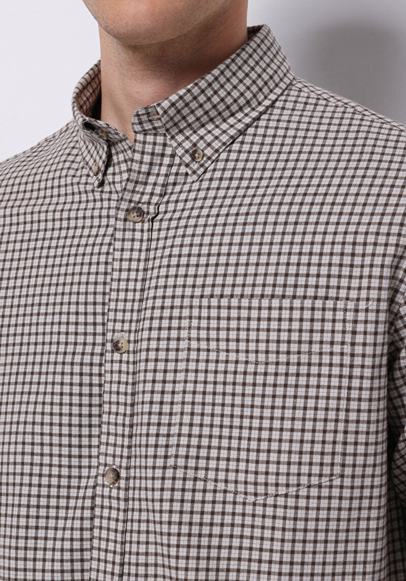 Зображення Сорочка З Довгим Рукавом Чоловіча Коричнева Cl1065591