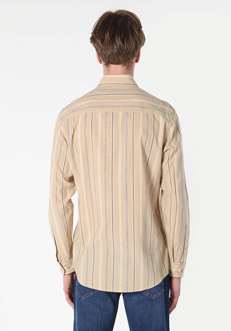 Зображення Сорочка З Довгим Рукавом Чоловіча Бежева Cl1063157