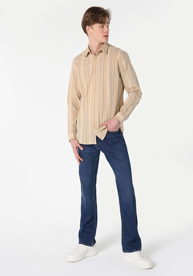 Зображення Сорочка З Довгим Рукавом Чоловіча Бежева Cl1063157