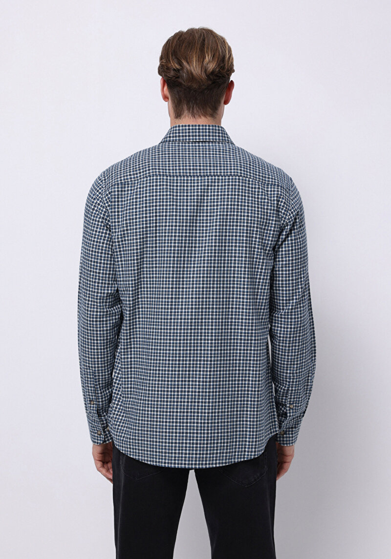 Показати інформацію про Сорочка З Довгим Рукавом Чоловіча Синя  Cl1065591