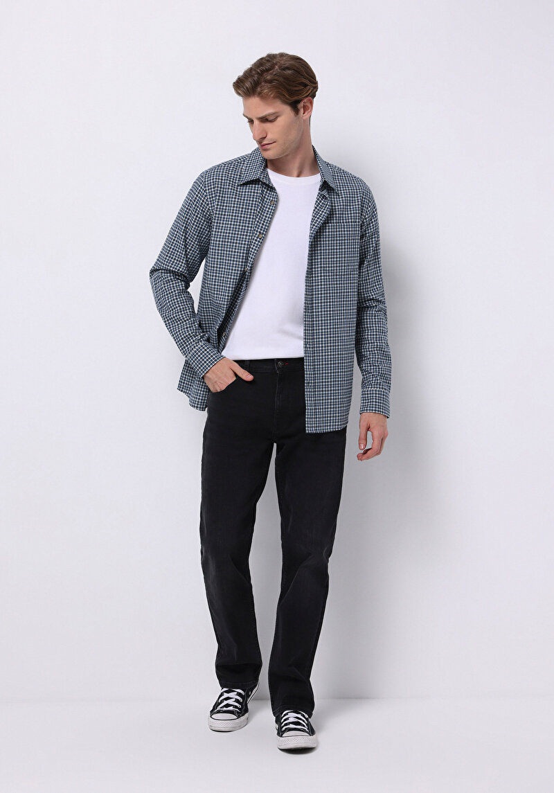 Показати інформацію про Сорочка З Довгим Рукавом Чоловіча Синя  Cl1065591