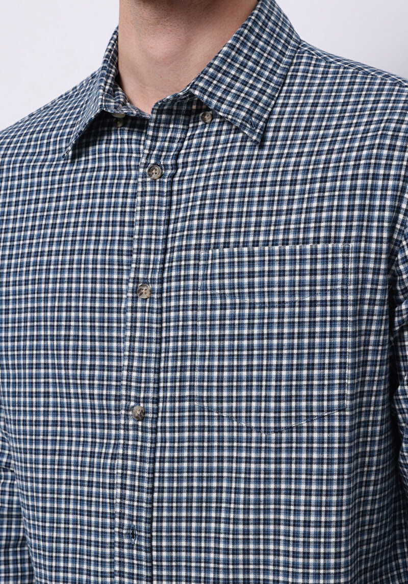 Показати інформацію про Сорочка З Довгим Рукавом Чоловіча Синя  Cl1065591