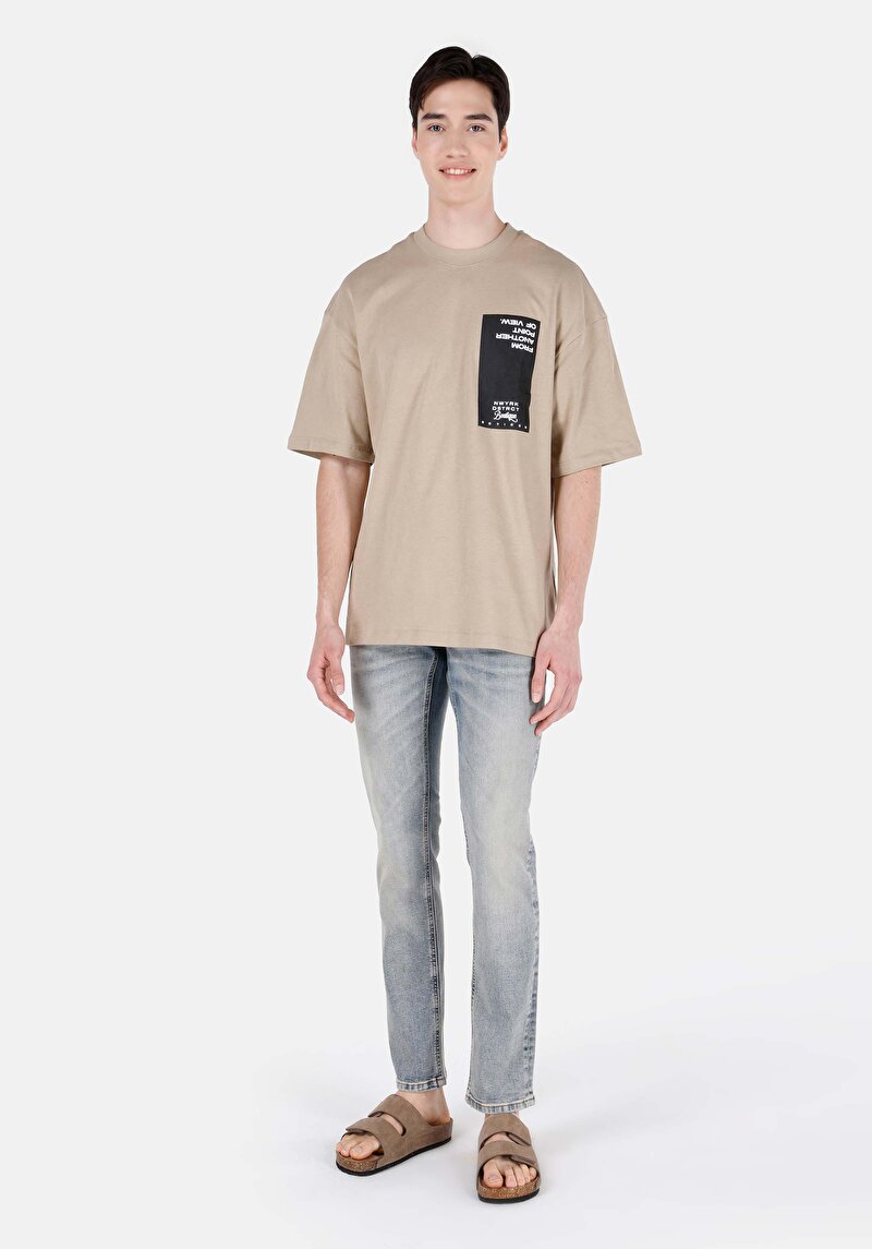 Зображення 044 Karl Джинси Чоловічі Блакитні Прямого Крою Cl1071745