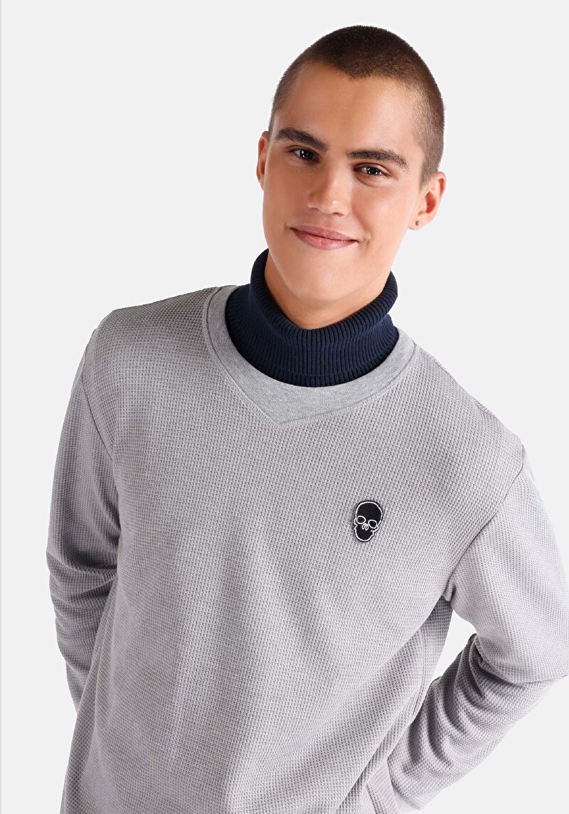 Показати інформацію про Футболка З Довгим Рукавом Чоловіча Сіра  Cl1065597