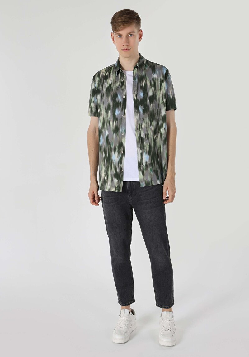 Зображення Сорочка З Коротким Рукавом Чоловіча Зелена Cl1063179