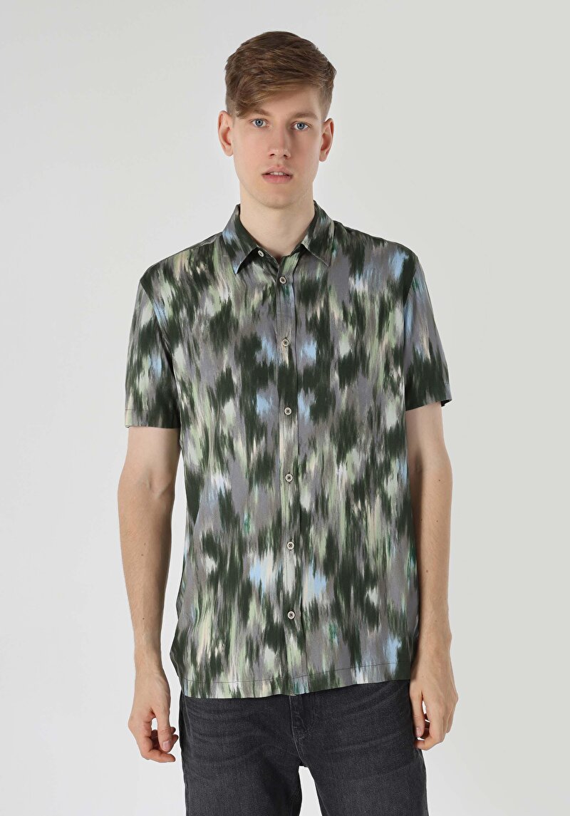 Зображення Сорочка З Коротким Рукавом Чоловіча Зелена Cl1063179