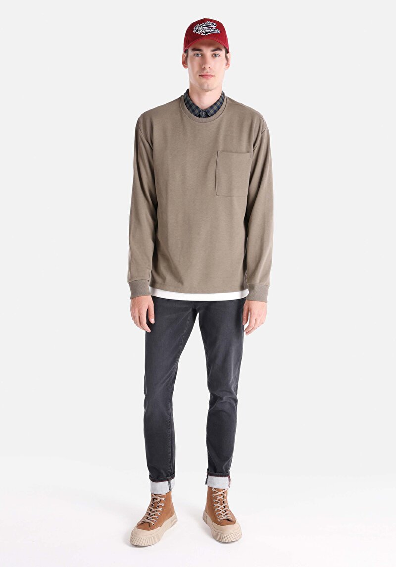 Показати інформацію про Футболка З Довгим Рукавом Чоловіча Сіра  Cl1065598