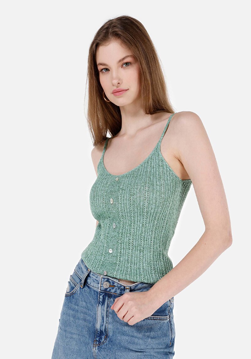 Зображення Светр Із Коротким Рукавом Жіночий Зелений  Cl1069094