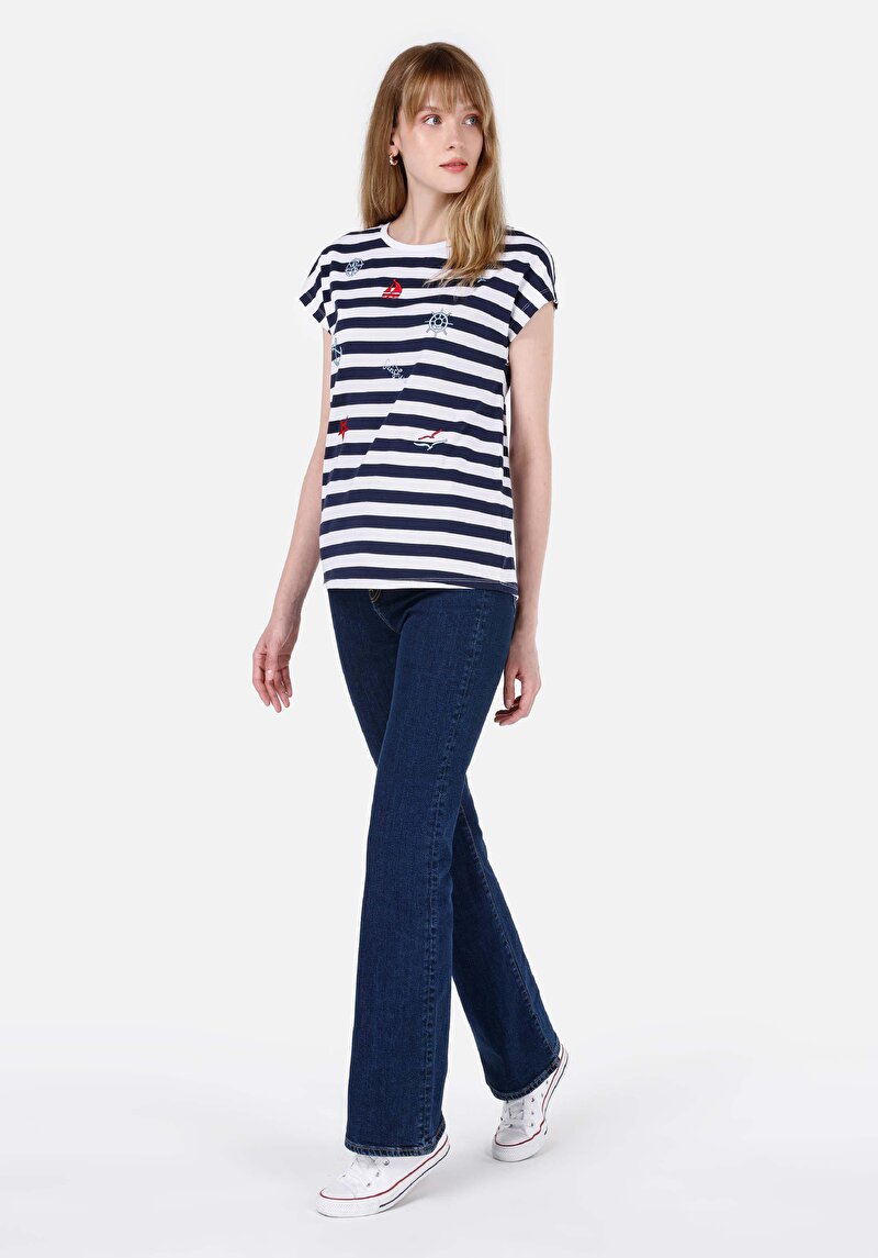 Показати інформацію про Футболка З Коротким Рукавом Жіноча Синя  Cl1069120