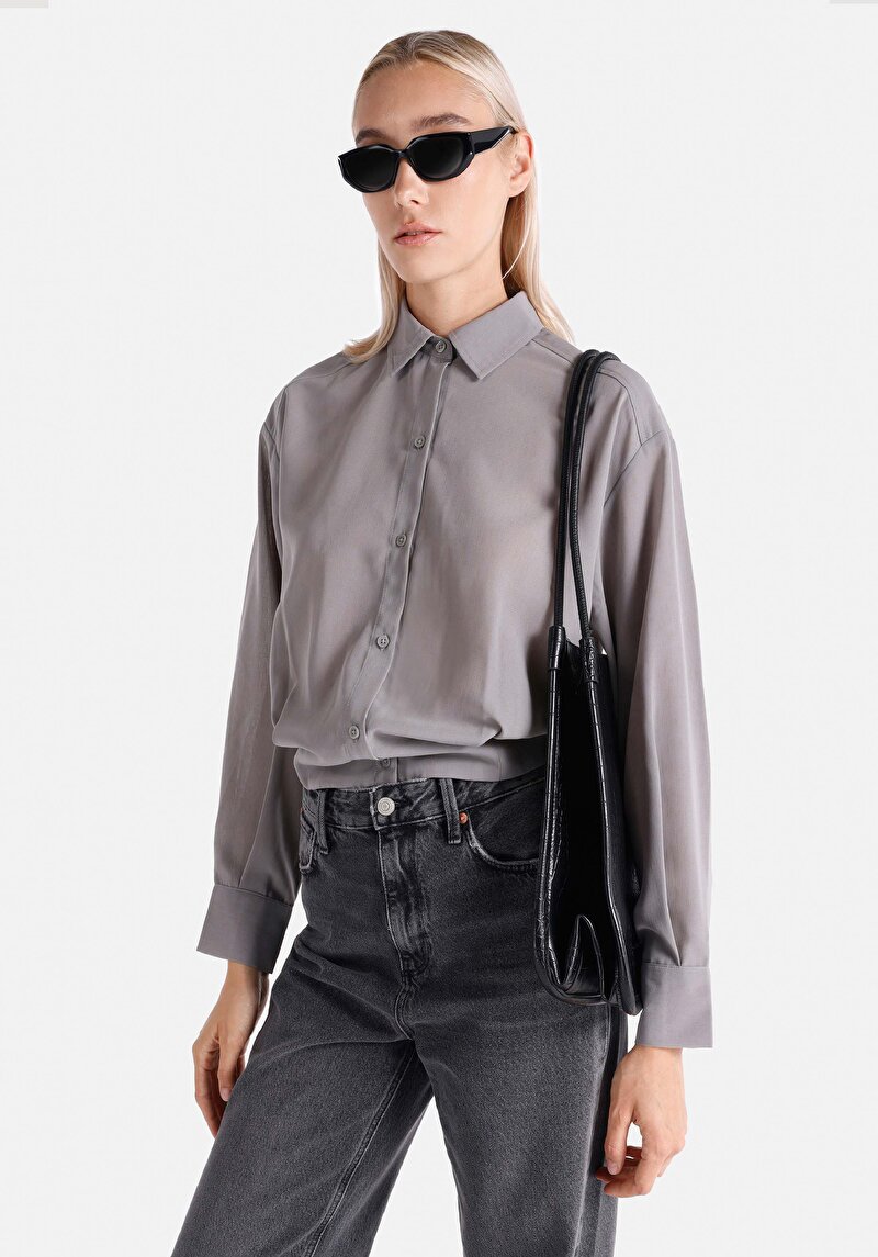 Зображення Сорочка З Довгим Рукавом Жіноча Сіра Cl1065635