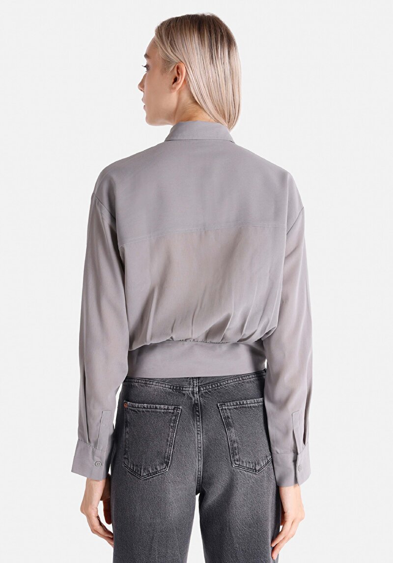 Зображення Сорочка З Довгим Рукавом Жіноча Сіра Cl1065635