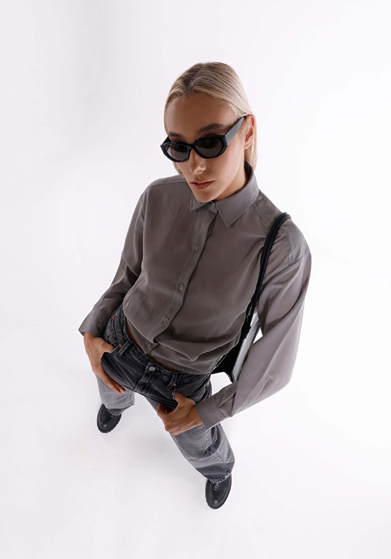 Показати інформацію про Сорочка З Довгим Рукавом Жіноча Сіра  Cl1065635