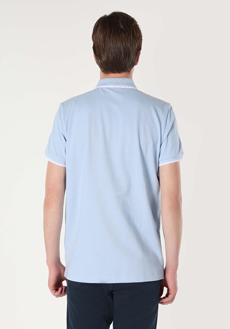 Показати інформацію про Поло З Коротким Рукавом Чоловіче Блакитне  Cl1063414