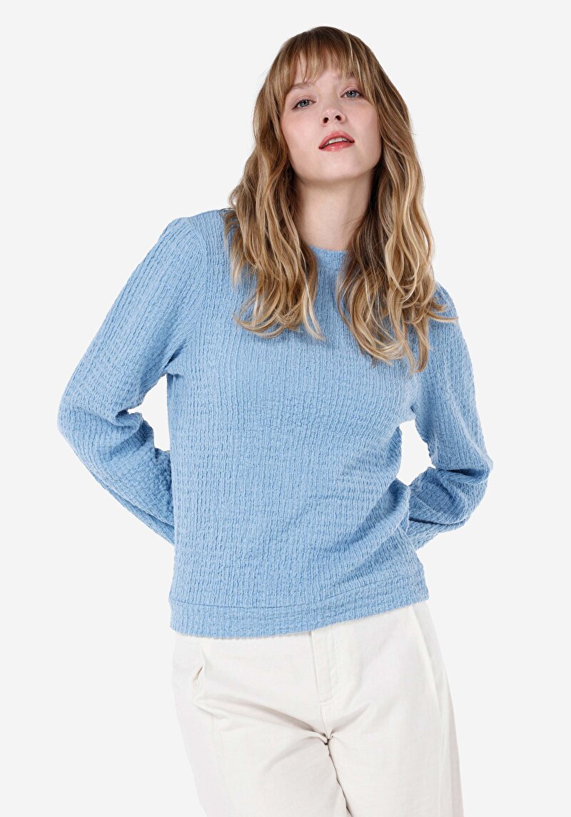 Зображення Футболка З Довгим Рукавом Жіноча Блакитна  Cl1067268