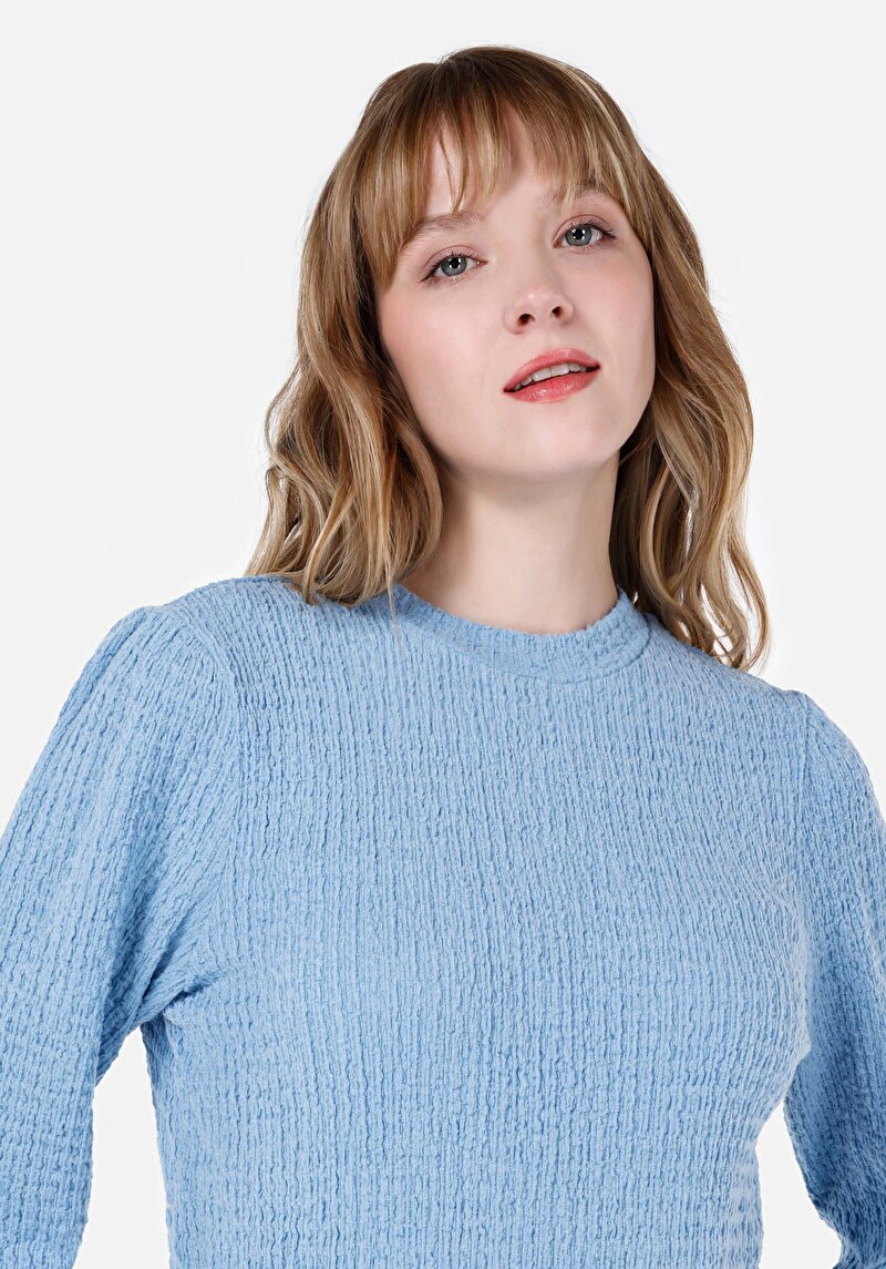 Зображення Футболка З Довгим Рукавом Жіноча Блакитна  Cl1067268