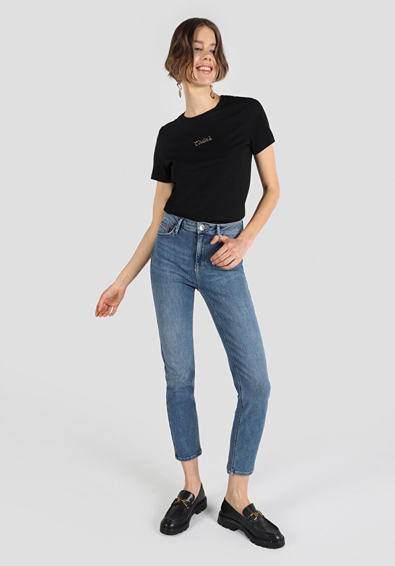 Зображення 703 Carla Джинси Жіночі Блакитні Вузького Крою Cl1063468