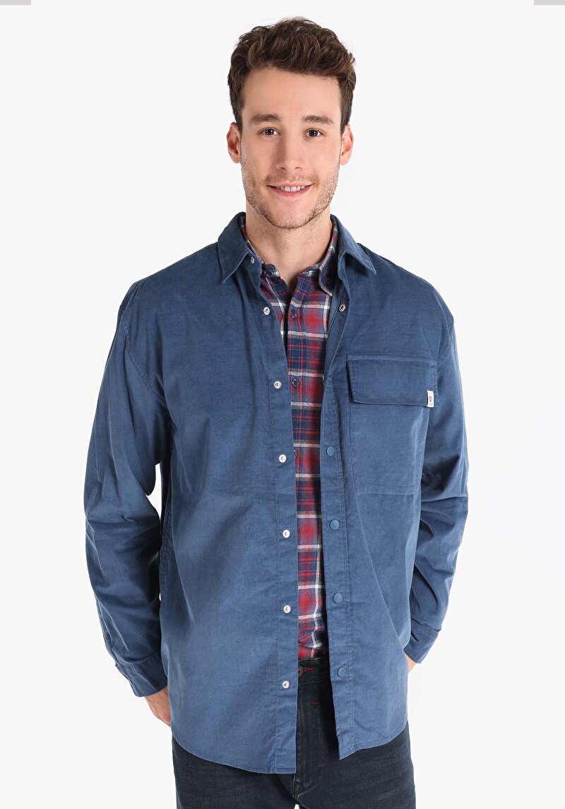 Зображення Сорочка З Довгим Рукавом Чоловіча Блакитна Cl1065712