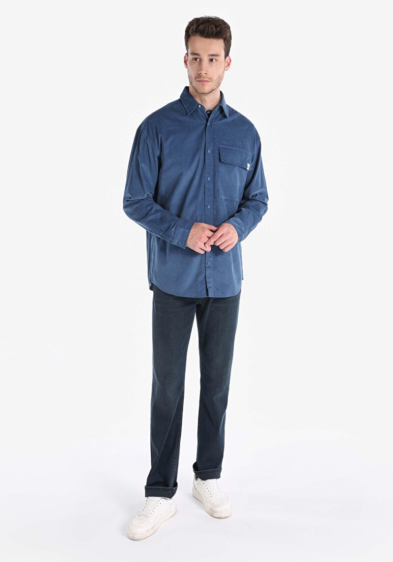 Показати інформацію про Сорочка З Довгим Рукавом Чоловіча Блакитна  Cl1065712