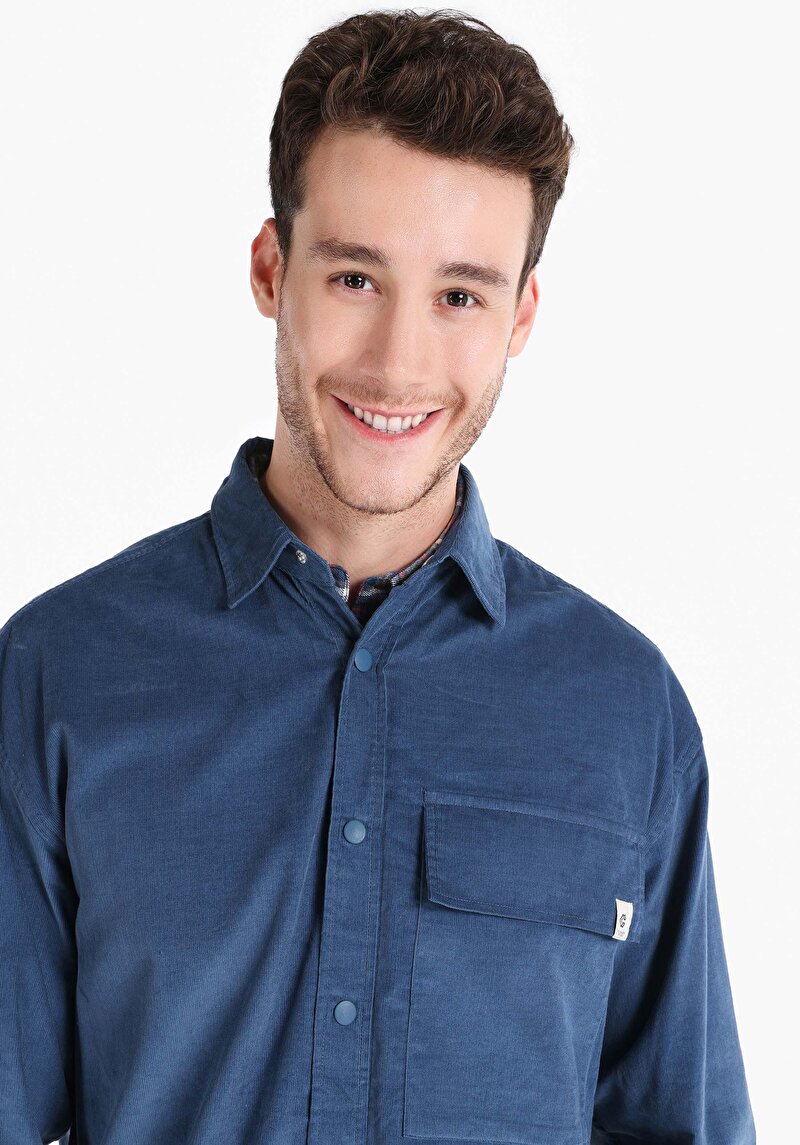 Показати інформацію про Сорочка З Довгим Рукавом Чоловіча Блакитна  Cl1065712