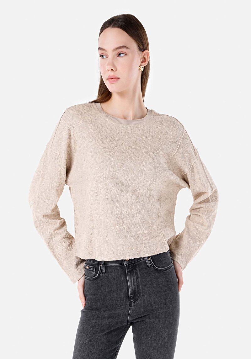 Зображення Футболка З Довгим Рукавом Жіноча Бежева  Cl1067312