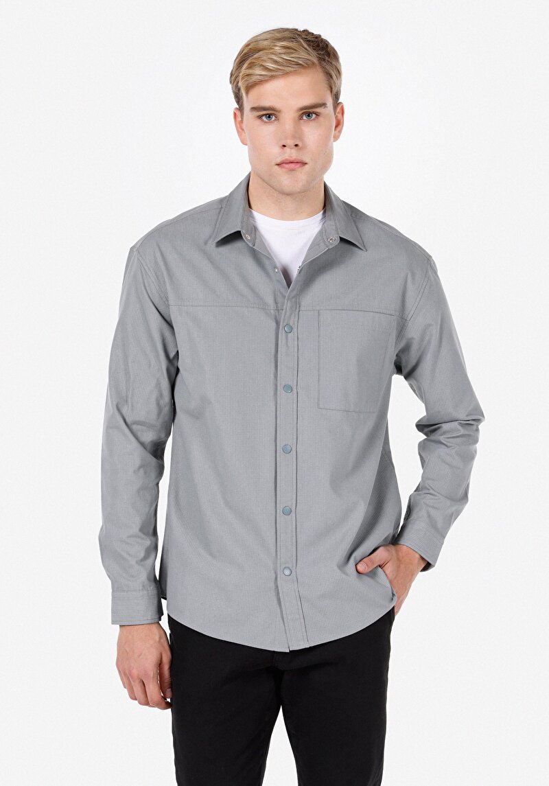 Зображення Сорочка З Довгим Рукавом Чоловіча Сіра  Cl1072000