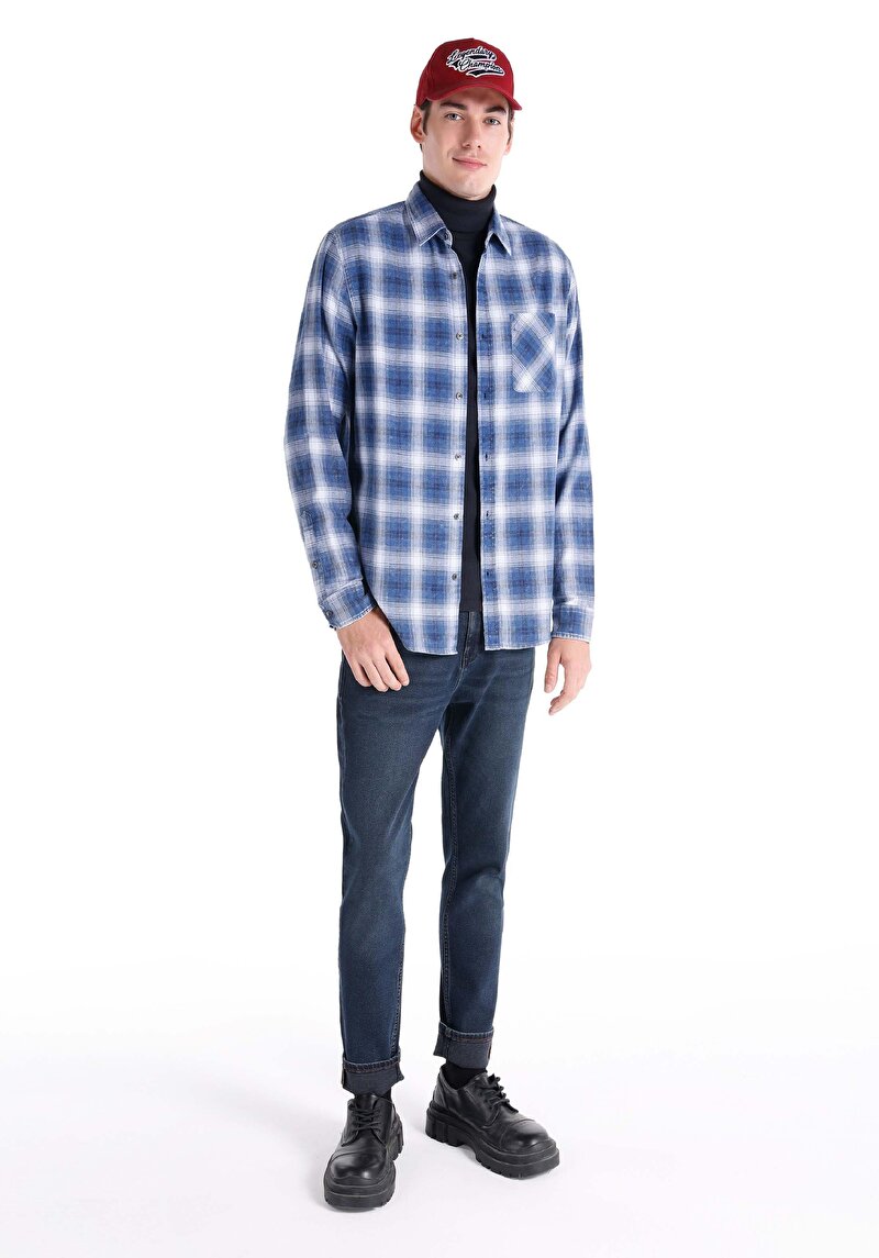 Зображення Сорочка З Довгим Рукавом Чоловіча Блакитна Cl1065762