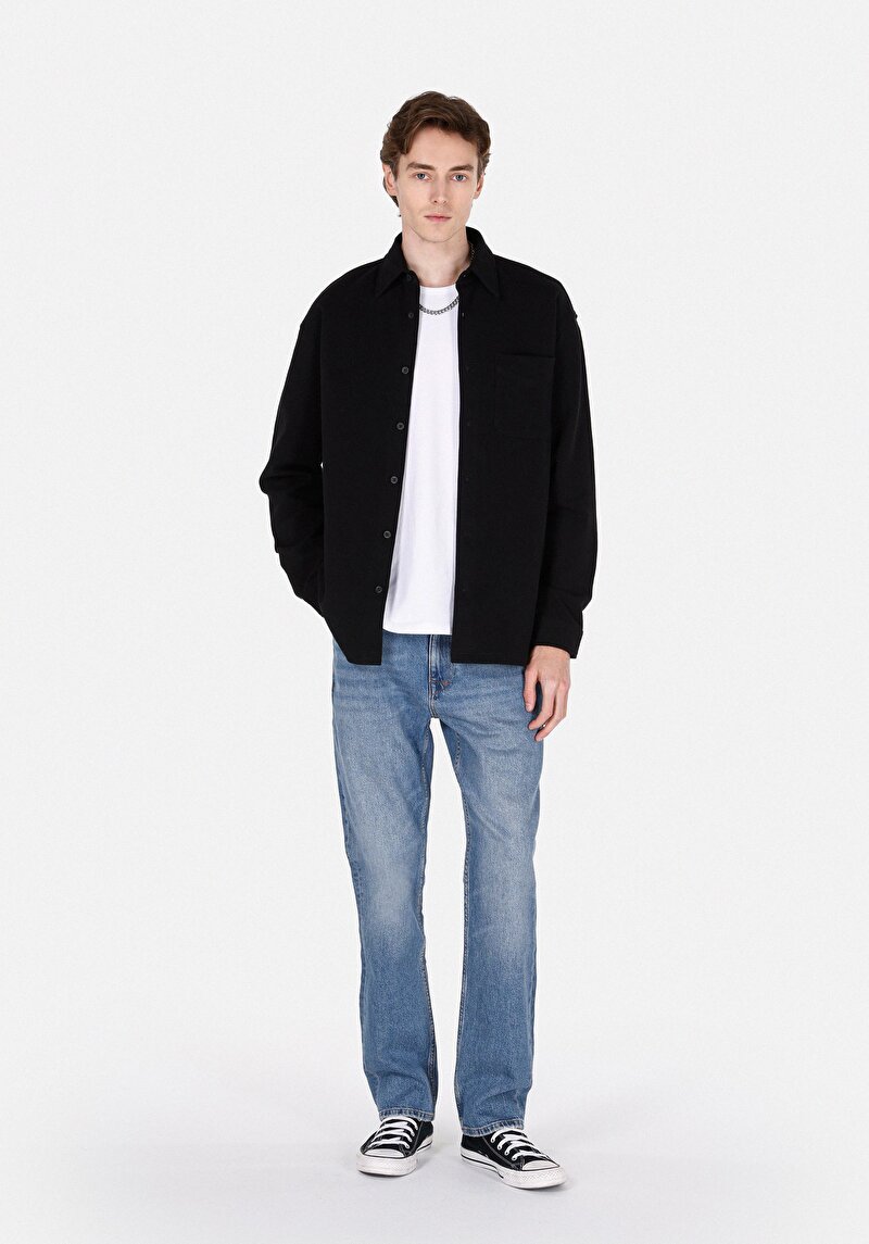 Показати інформацію про Сорочка З Довгим Рукавом Чоловіча Чорна  Cl1072021