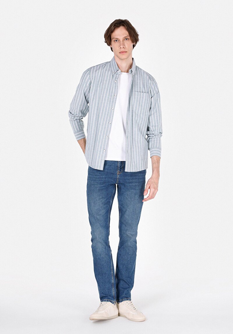 Показати інформацію про Сорочка З Довгим Рукавом Чоловіча Зелена  Cl1072028