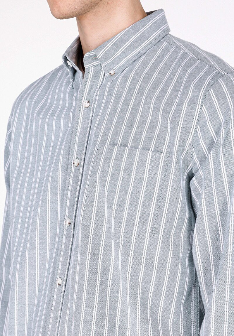 Показати інформацію про Сорочка З Довгим Рукавом Чоловіча Зелена  Cl1072028