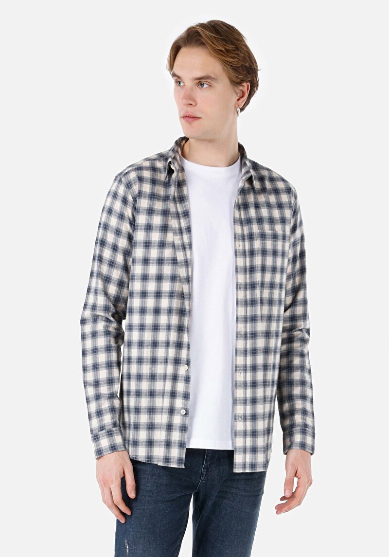 Зображення Сорочка З Довгим Рукавом Чоловіча Блакитна  Cl1067418