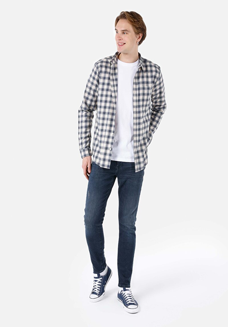 Показати інформацію про Сорочка З Довгим Рукавом Чоловіча Блакитна  Cl1067418