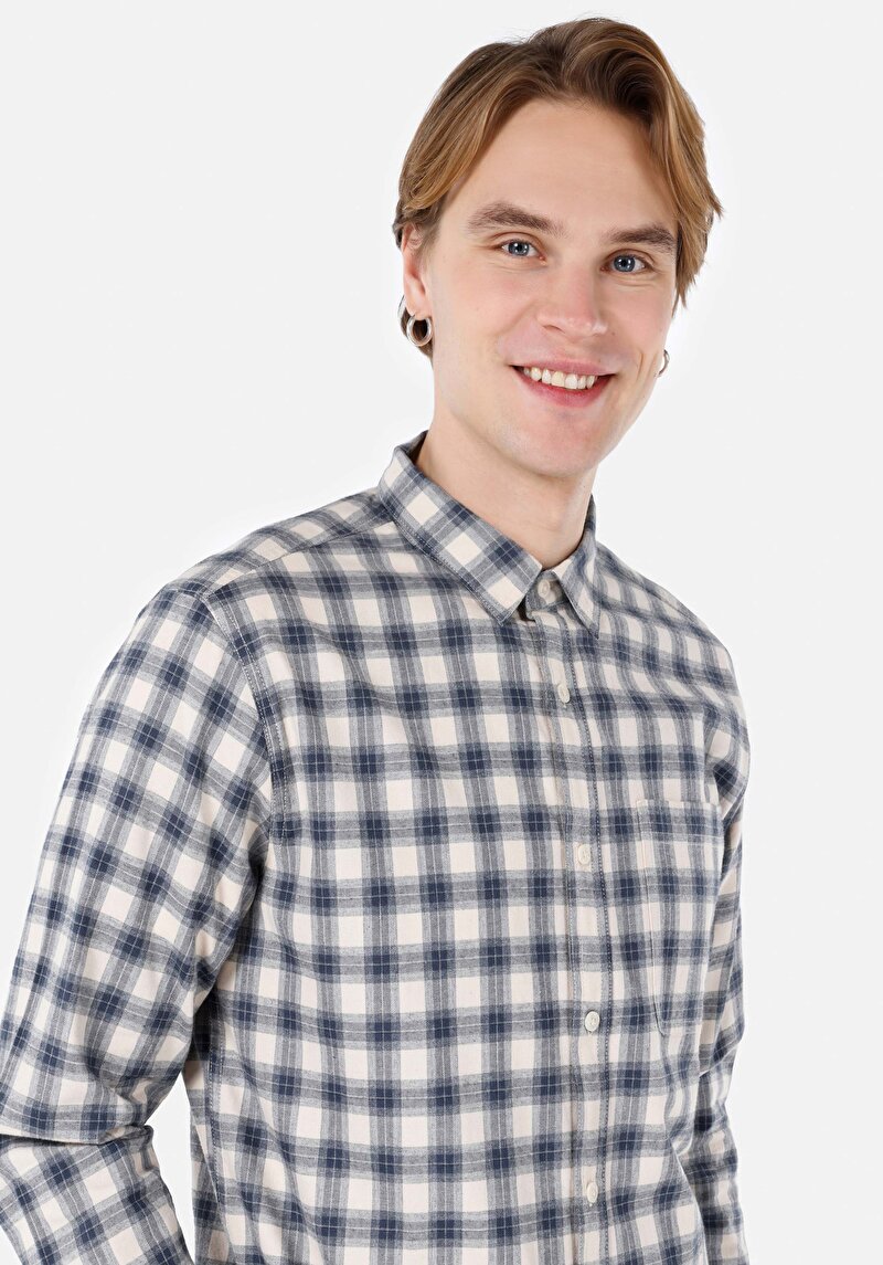 Показати інформацію про Сорочка З Довгим Рукавом Чоловіча Блакитна  Cl1067418