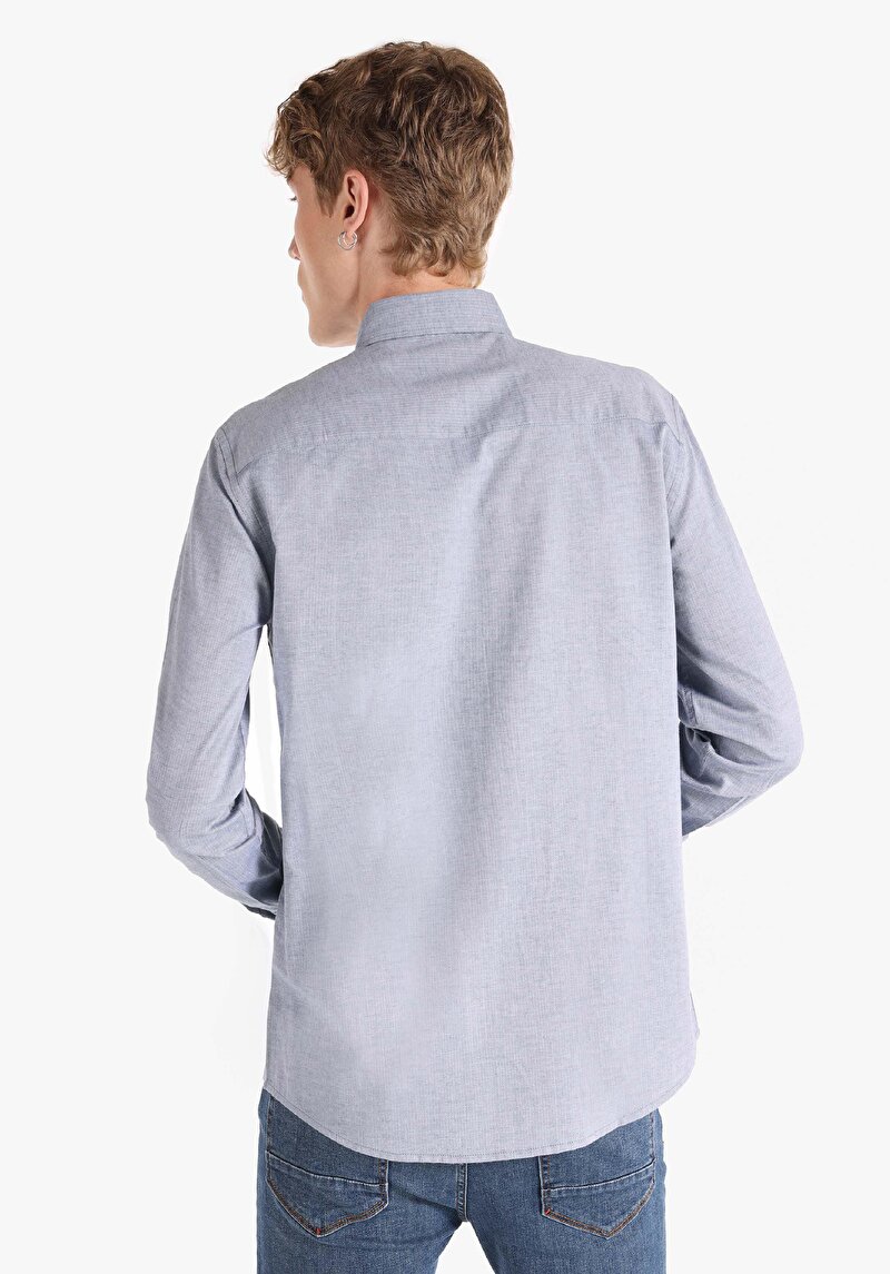 Показати інформацію про Сорочка З Довгим Рукавом Чоловіча Блакитна  Cl1065821