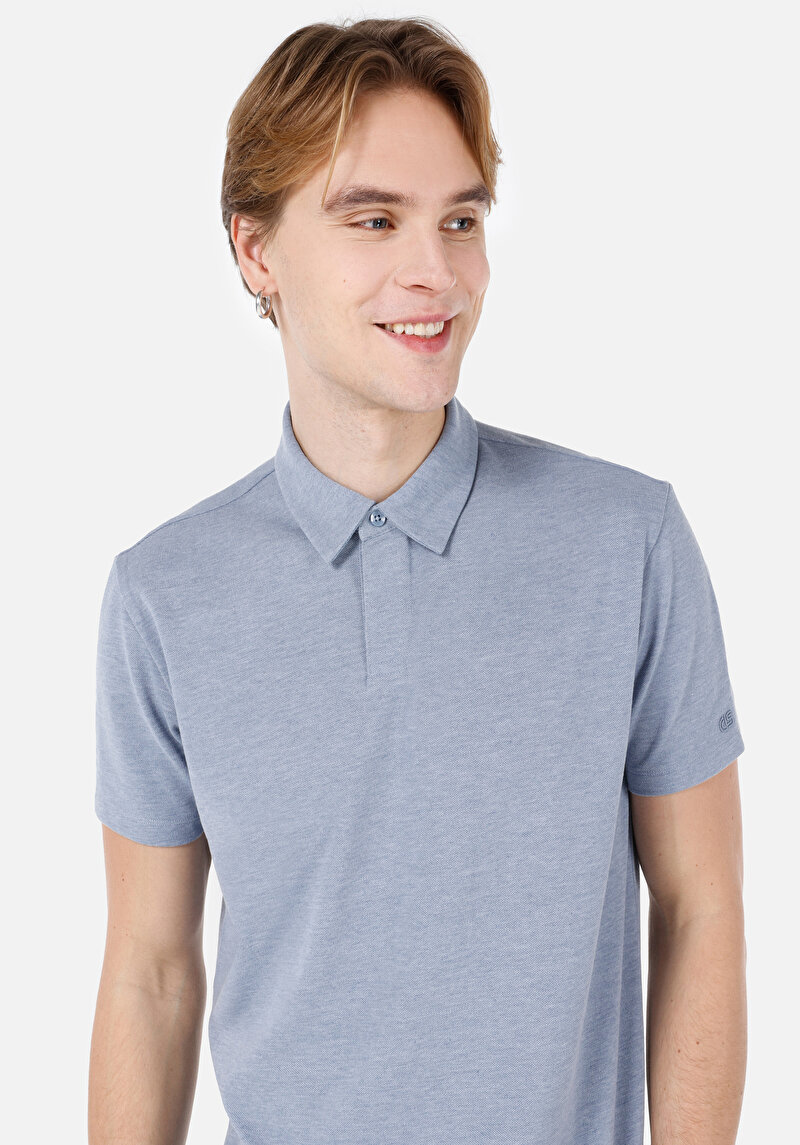 Показати інформацію про Поло З Коротким Рукавом Чоловіче Блакитне  Cl1069372