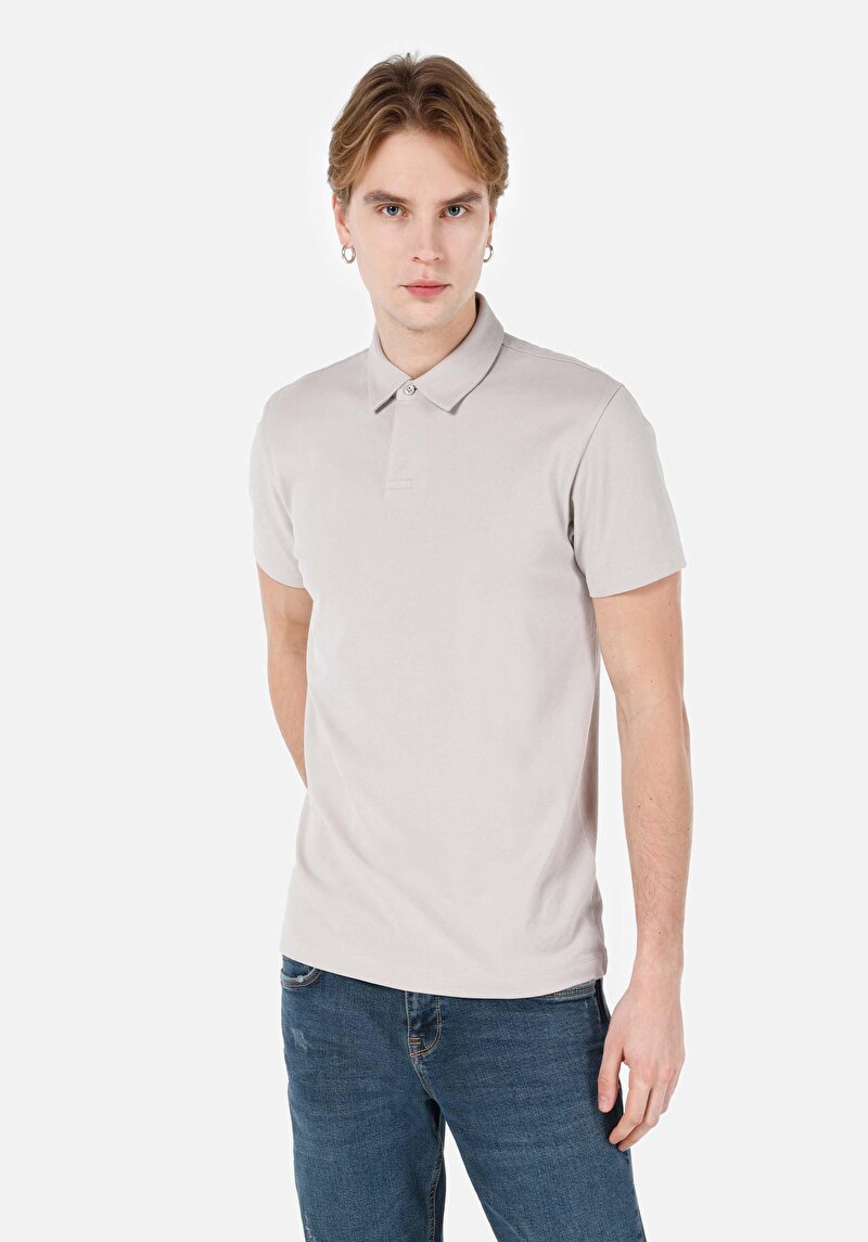 Зображення Поло З Коротким Рукавом Чоловіче Сіре  Cl1069372