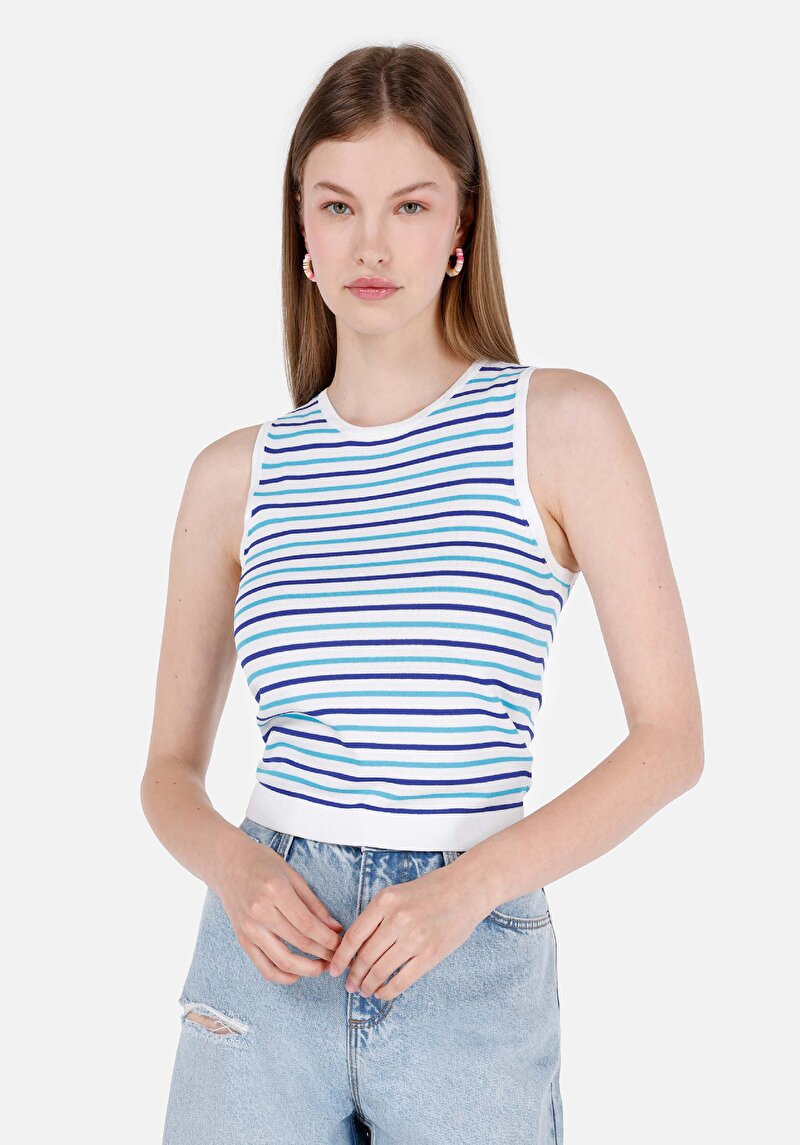 Зображення Светр Із Коротким Рукавом Жіночий Блакитний  Cl1069395