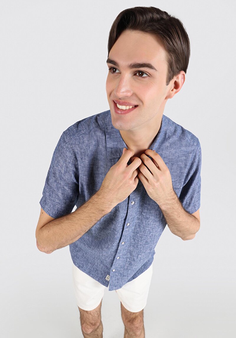 Зображення Сорочка З Коротким Рукавом Чоловіча Блакитна  Cl1063689