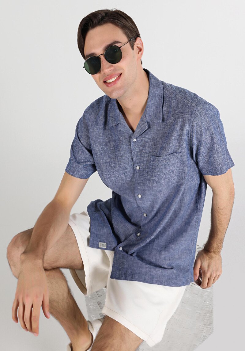 Зображення Сорочка З Коротким Рукавом Чоловіча Блакитна Cl1063689