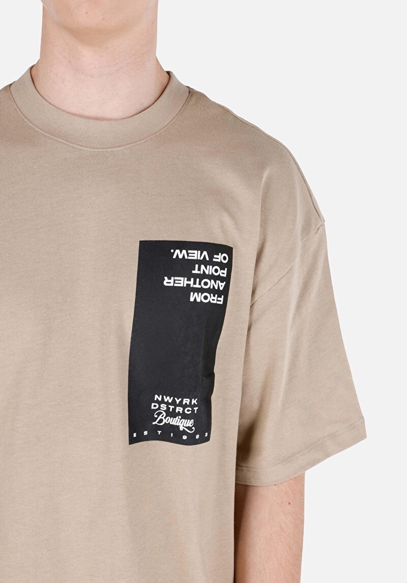 Показати інформацію про Футболка З Коротким Рукавом Чоловіча Бежева  Cl1063699