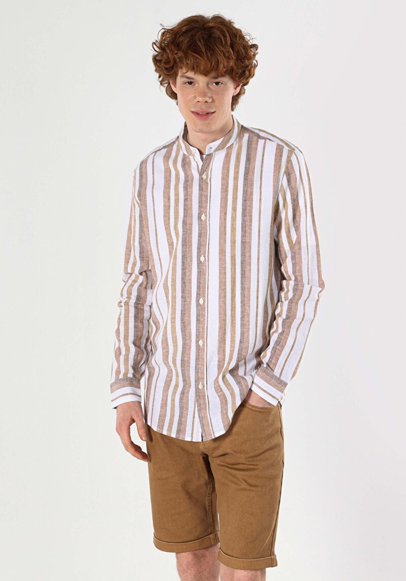 Показати інформацію про Сорочка З Довгим Рукавом Чоловіча Бежева  Cl1063704