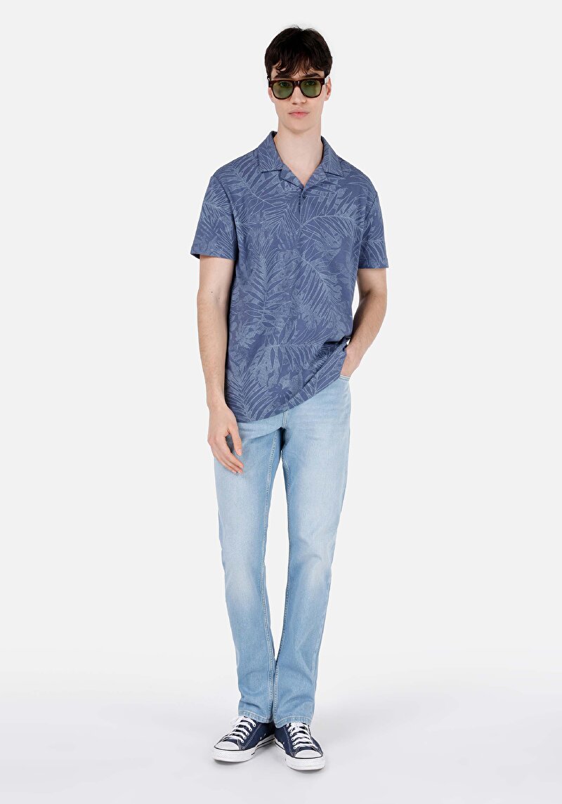 Зображення 044 Karl Джинси Чоловічі Блакитні Прямого Крою Cl1069466