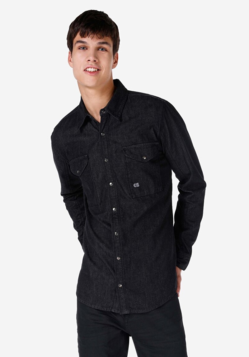 Зображення 021 Joel Сорочка З Довгим Рукавом Чоловіча Чорна Cl1067506